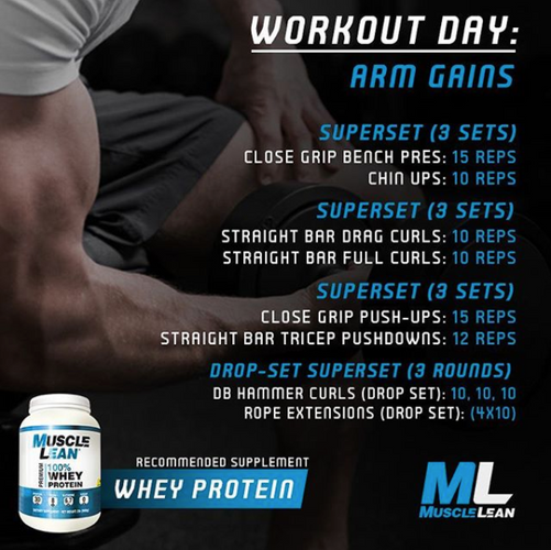 rutina de brazos muscle lean proteina