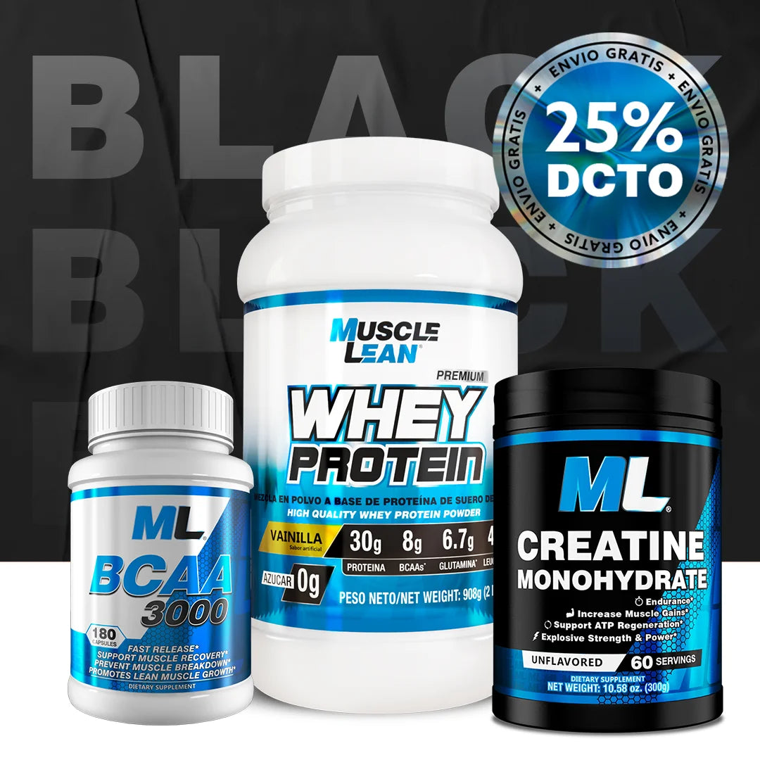 COMBO WHEY 2 LBS + CREATINA + AMINOÁCIDOS BCAA + ¡ENVIO GRATIS!