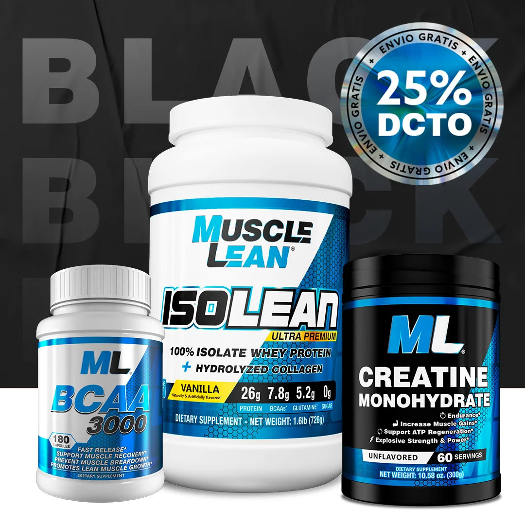 COMBO PROTEÍNA AISLADA ISOLEAN + CREATINA + AMINOÁCIDOS BCAA + ¡ENVIO GRATIS!