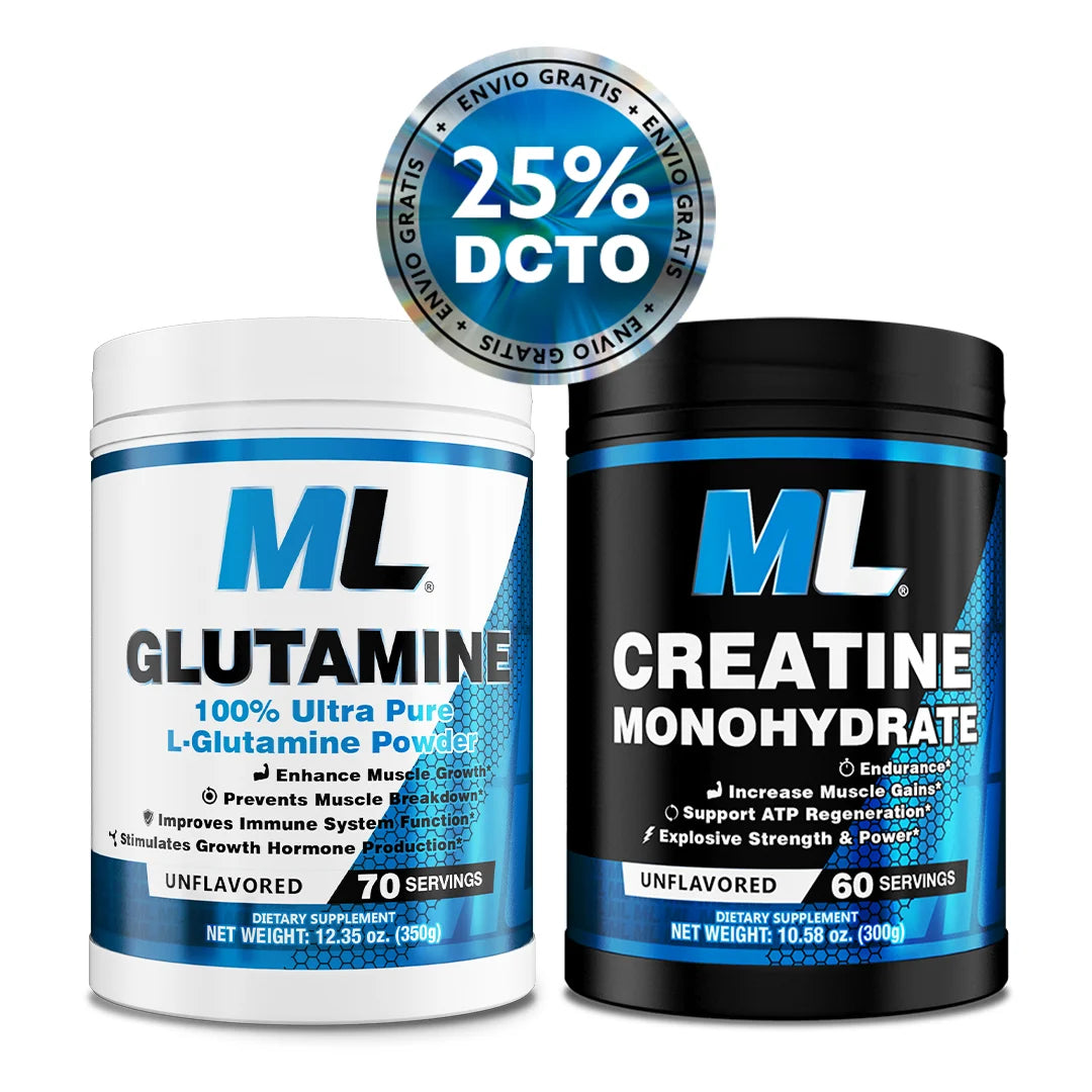 COMBO CREATINA MONOHIDRATADA + GLUTAMINA + ¡ENVIO GRATIS!