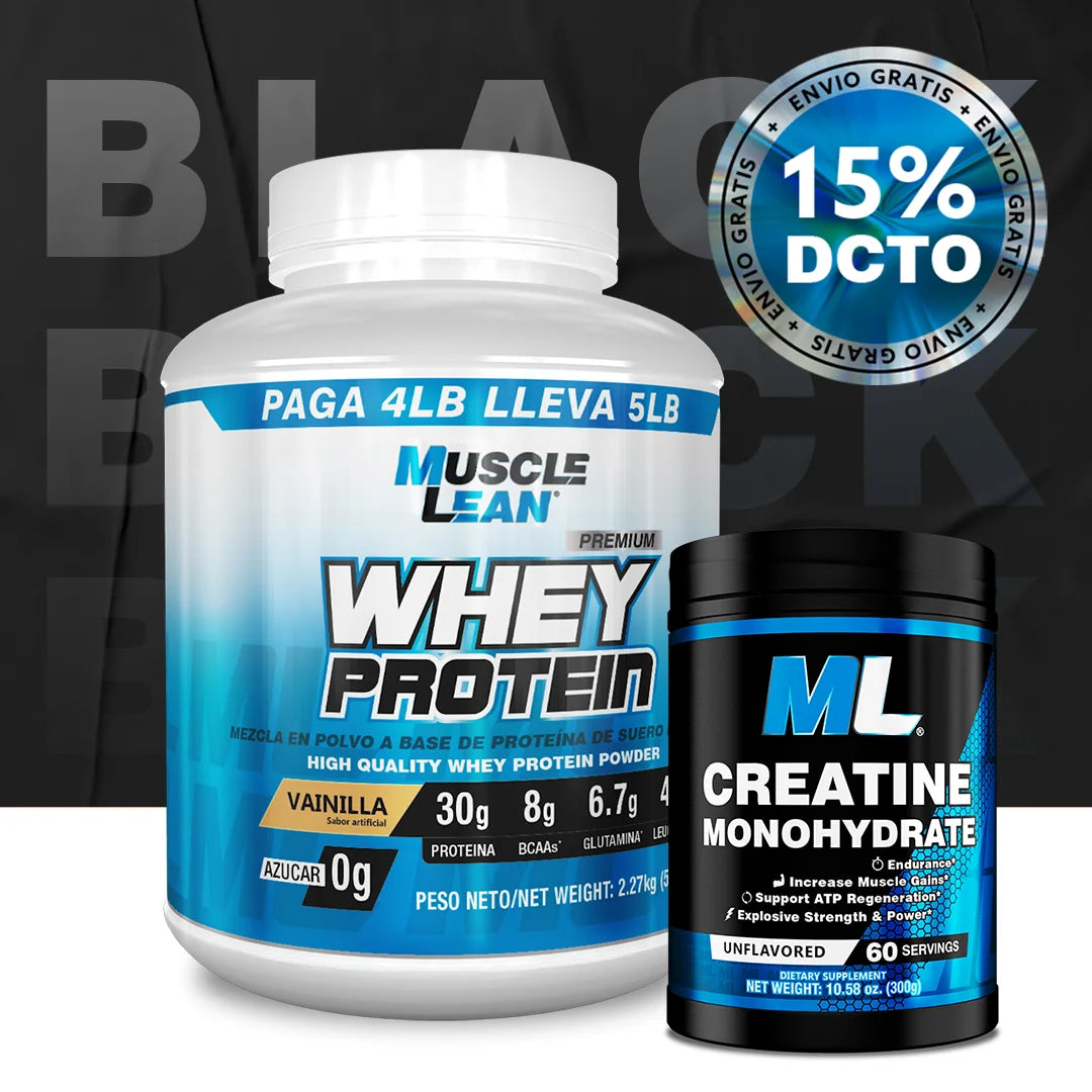 COMBO WHEY 5 LBS + CREATINA + ¡ENVIO GRATIS! Muscle Lean