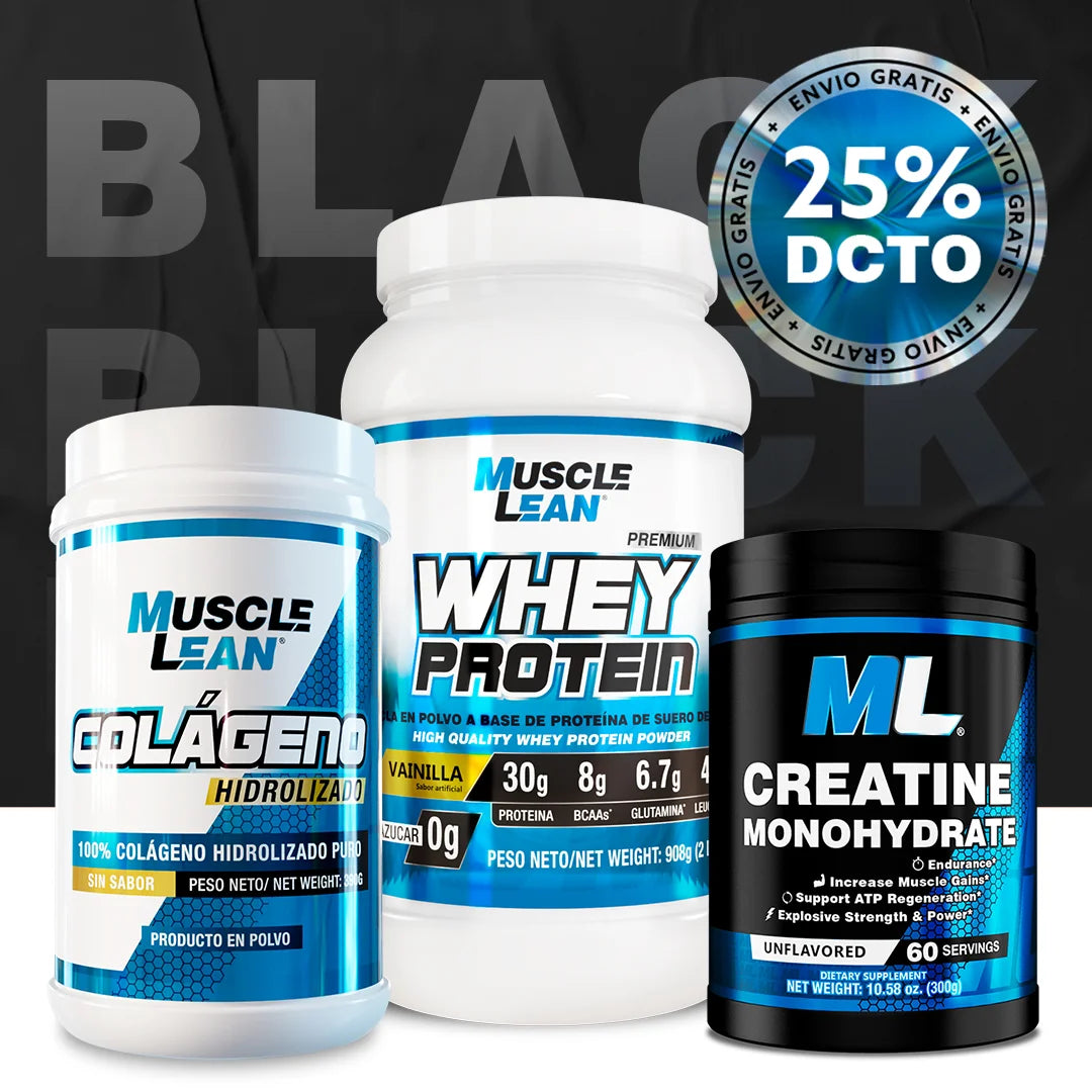 COMBO WHEY 2 LBS + CREATINA + COLÁGENO + ¡ENVIO GRATIS!