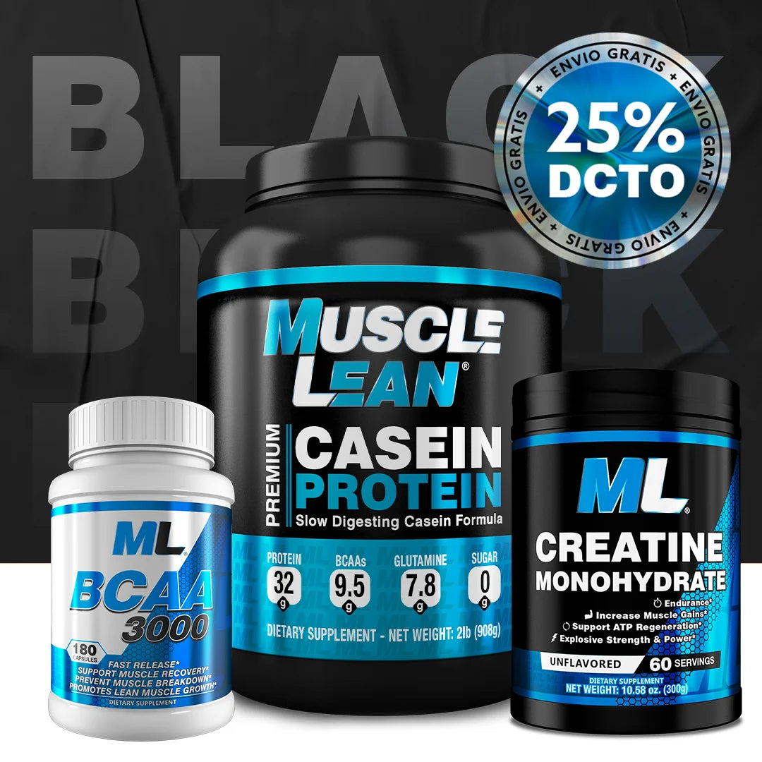 COMBO PROTEINA CASEINA + CREATINA + AMINOÁCIDOS BCAA + ¡ENVIO GRATIS!