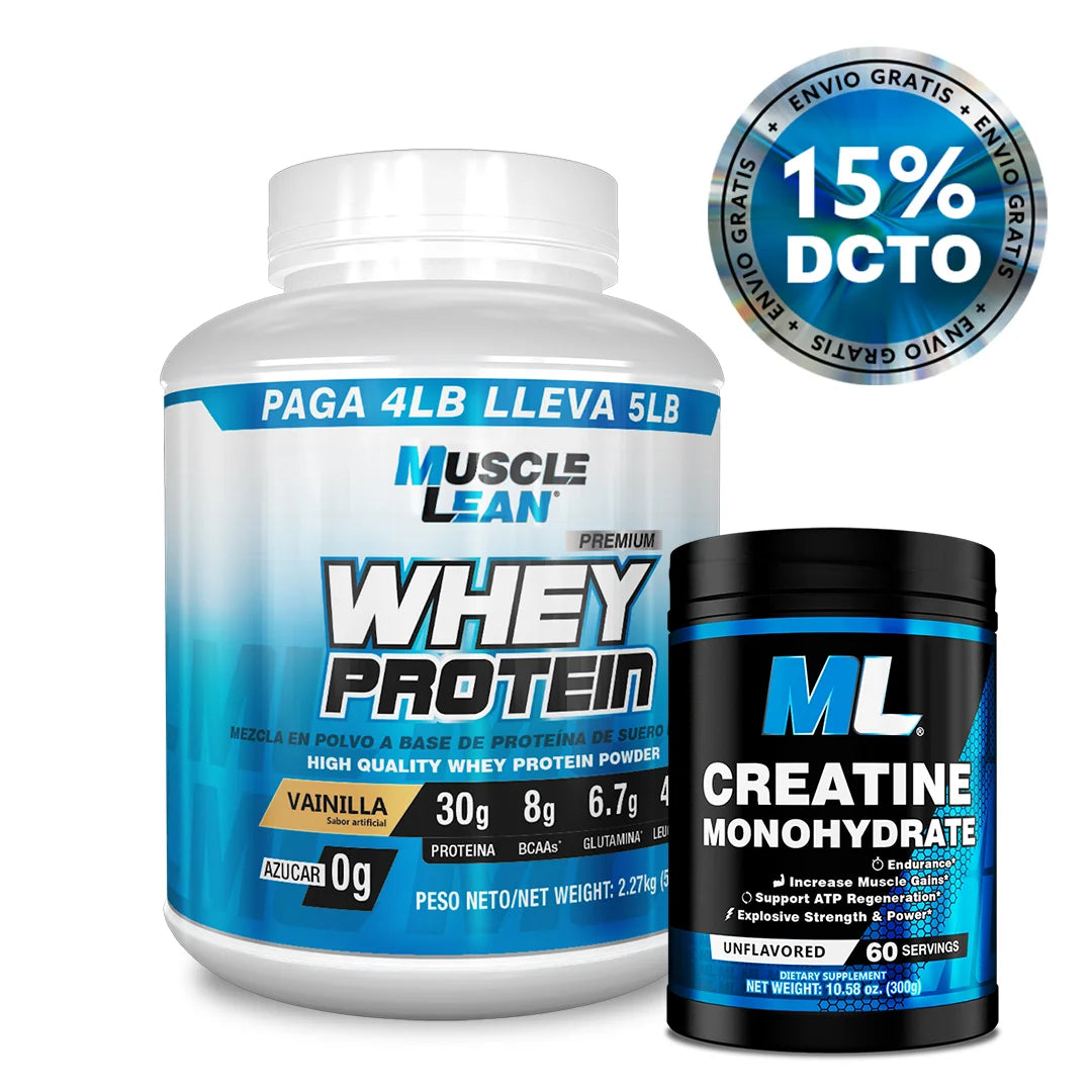 COMBO WHEY 5 LBS + CREATINA + ¡ENVIO GRATIS!