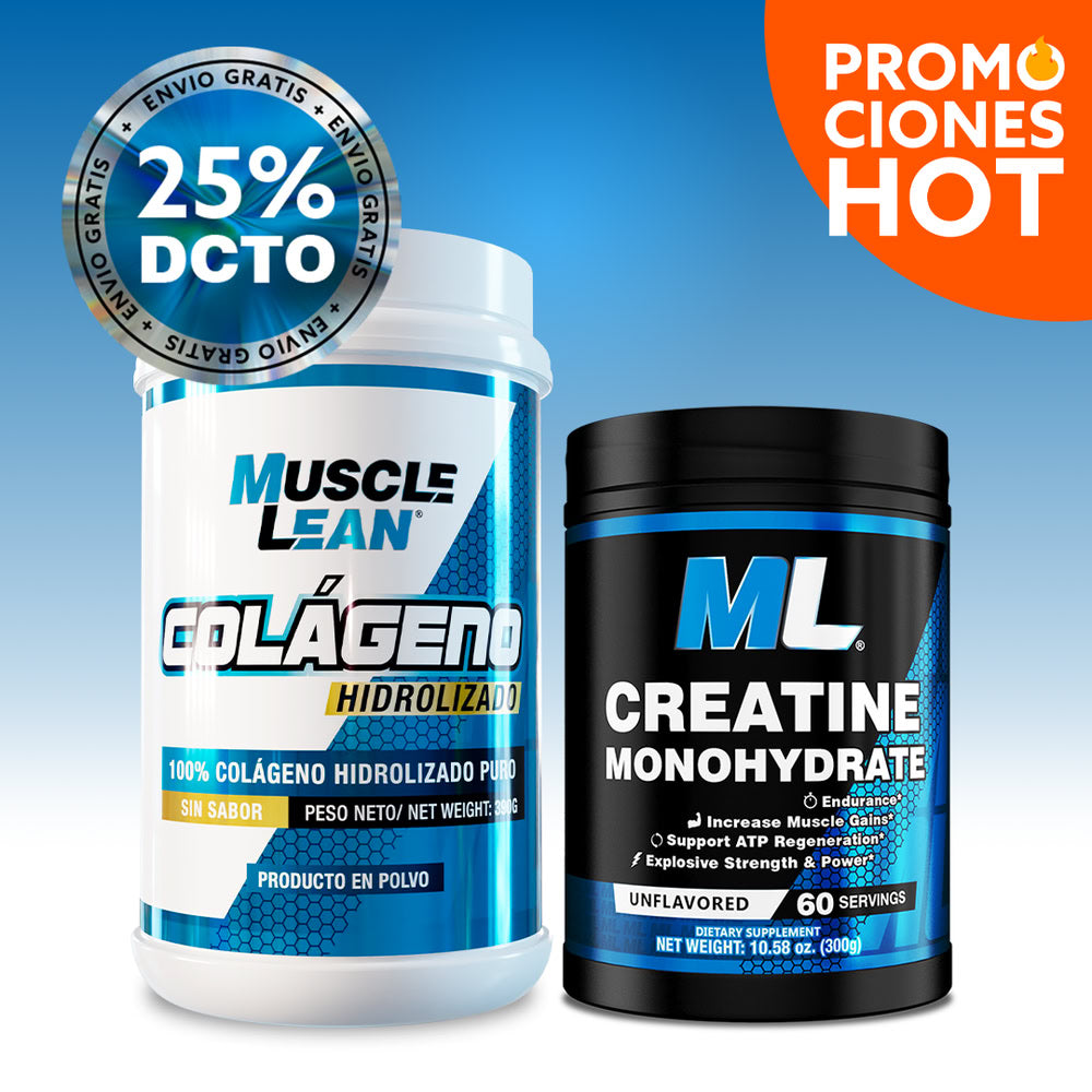 COMBO CREATINA MONOHIDRATADA + COLÁGENO HIDROLIZADO + ¡ENVIO GRATIS!
