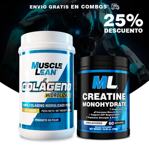 COMBO CREATINA MONOHIDRATADA + COLÁGENO HIDROLIZADO ¡25% DE DESCUENTO! + ENVIO GRATIS