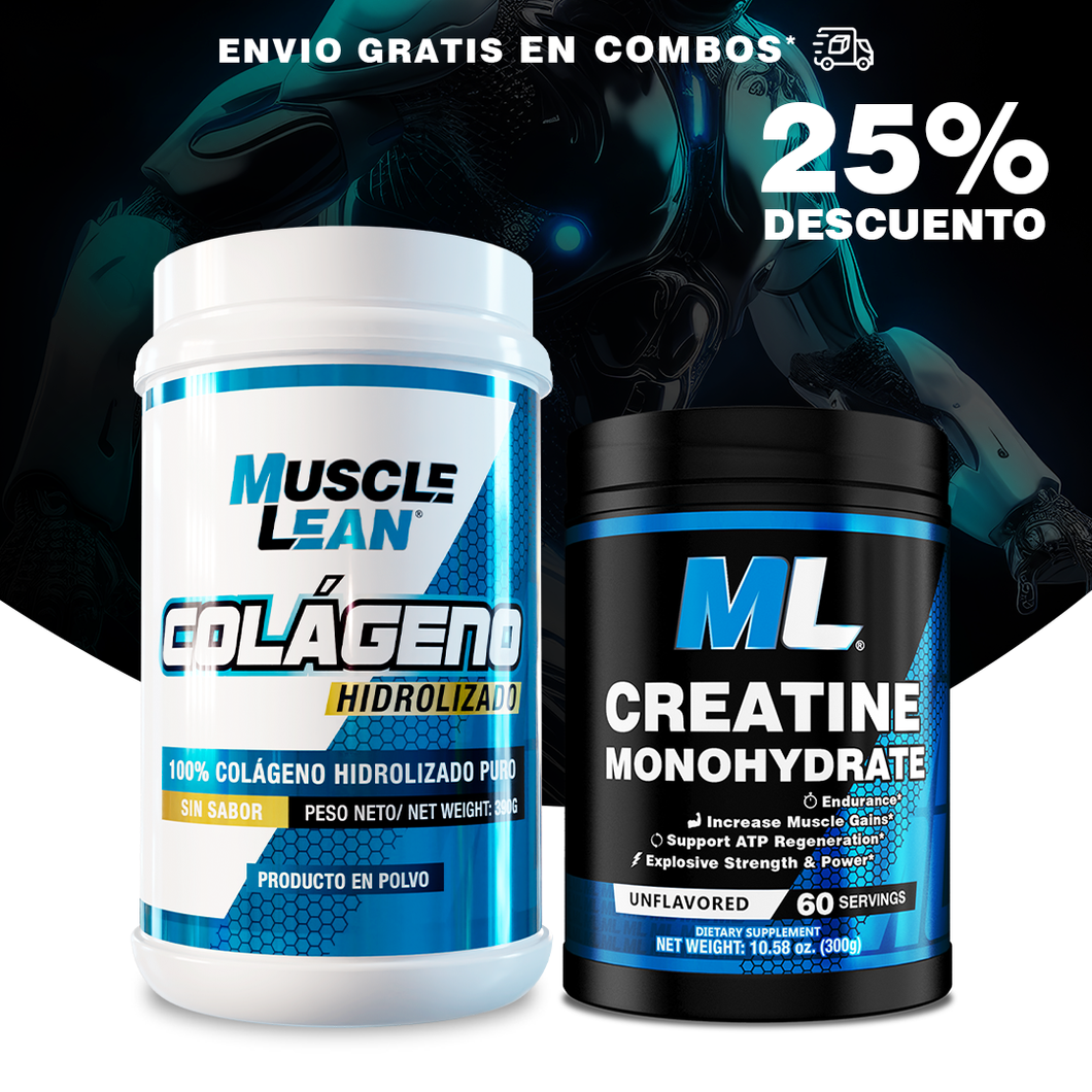 COMBO CREATINA MONOHIDRATADA + COLÁGENO HIDROLIZADO ¡25% DE DESCUENTO! + ENVIO GRATIS