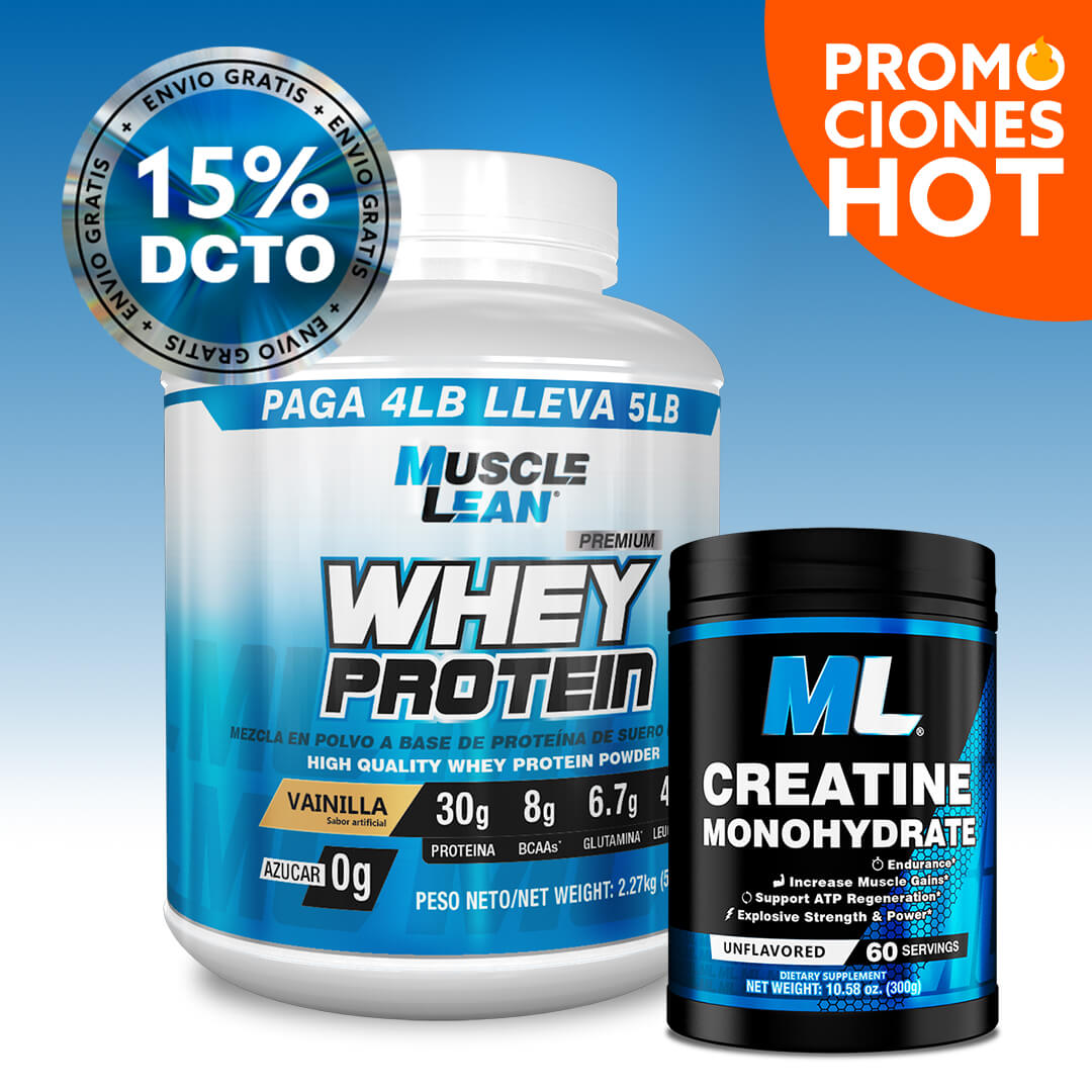 COMBO WHEY 5 LBS + CREATINA + ¡ENVIO GRATIS!