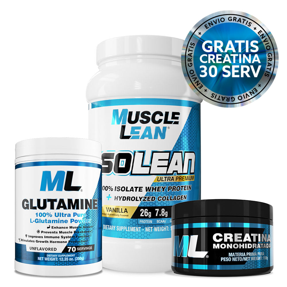 Proteína + Glutamina + GRATIS Creatina 30 Serv