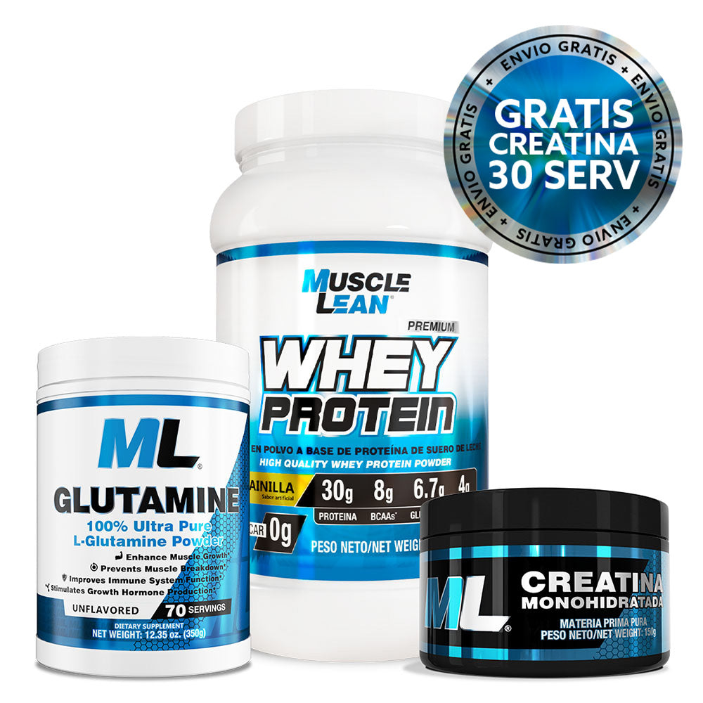 Proteína + Glutamina + GRATIS Creatina 30 Serv