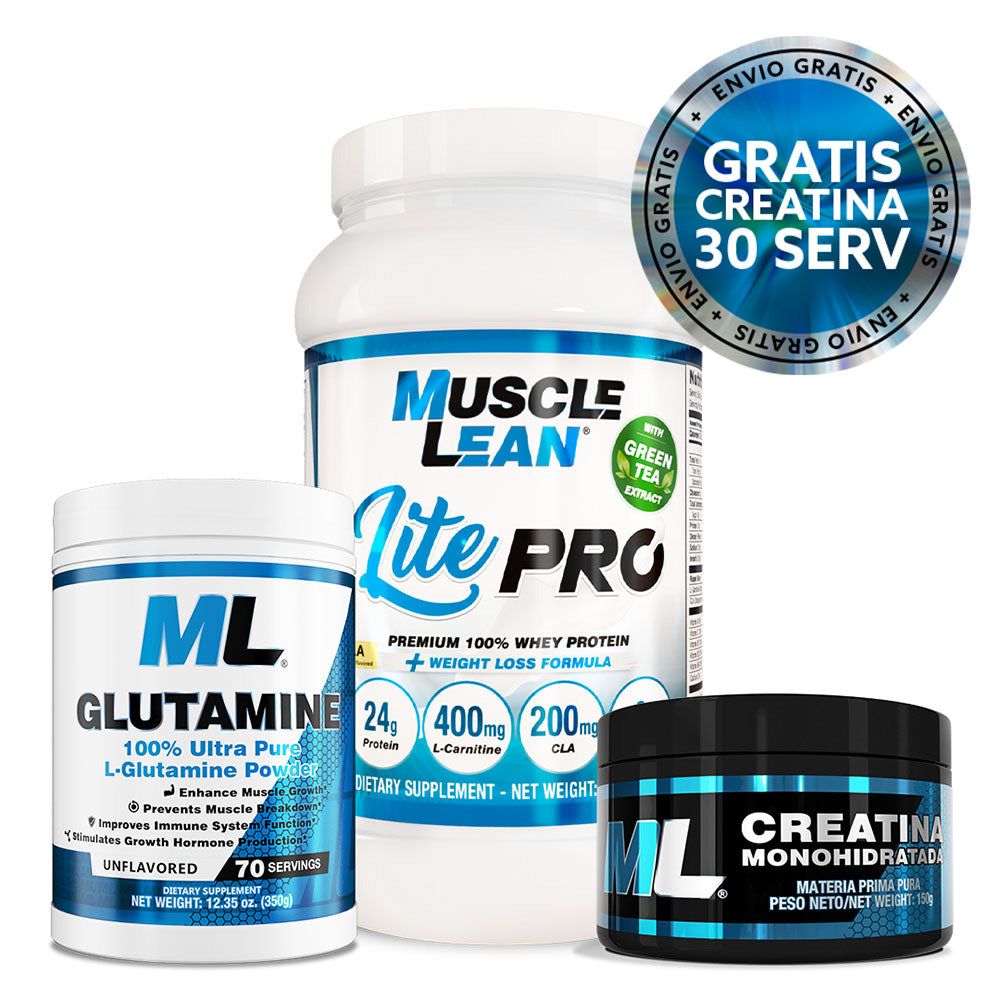 Proteína + Glutamina + GRATIS Creatina 30 Serv