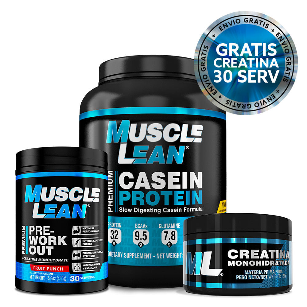 Proteína + Preentreno + GRATIS Creatina 30 Serv